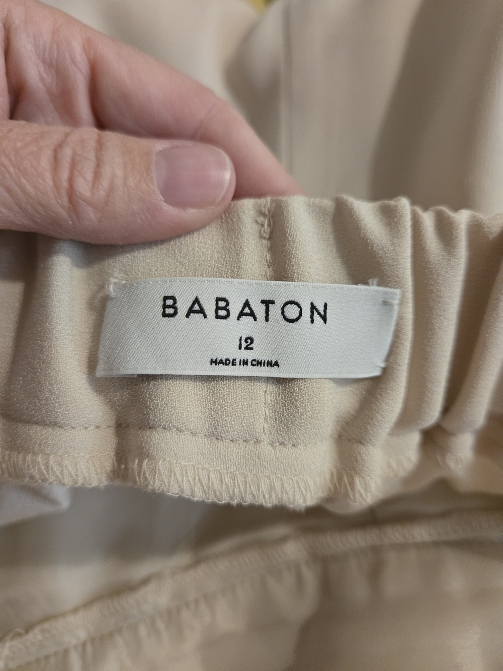 Aritzia Babaton Cream High-Rise Wide Leg Pants with Side Button Detail - Picture 6 of 9